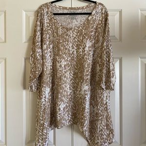 PLUS SIZE! Faded Glory Tan & Beige Blouse